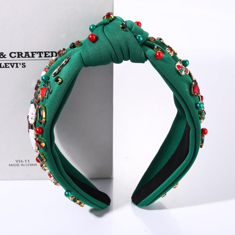 MOLOCH Christmas Headband for Women Christmas Snowman Knotted Headband Jeweled Crystal Xmas Head Band Xmas Decorations Gifts - Image 3